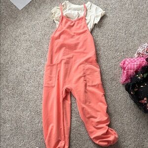 BearPaw Coral Kids Jumpsuit with White Tee